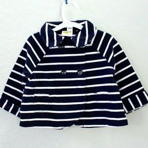 Crazy 8 Long Sleeve Stripe Double Breast Light Jacket Size XS (4) Navy